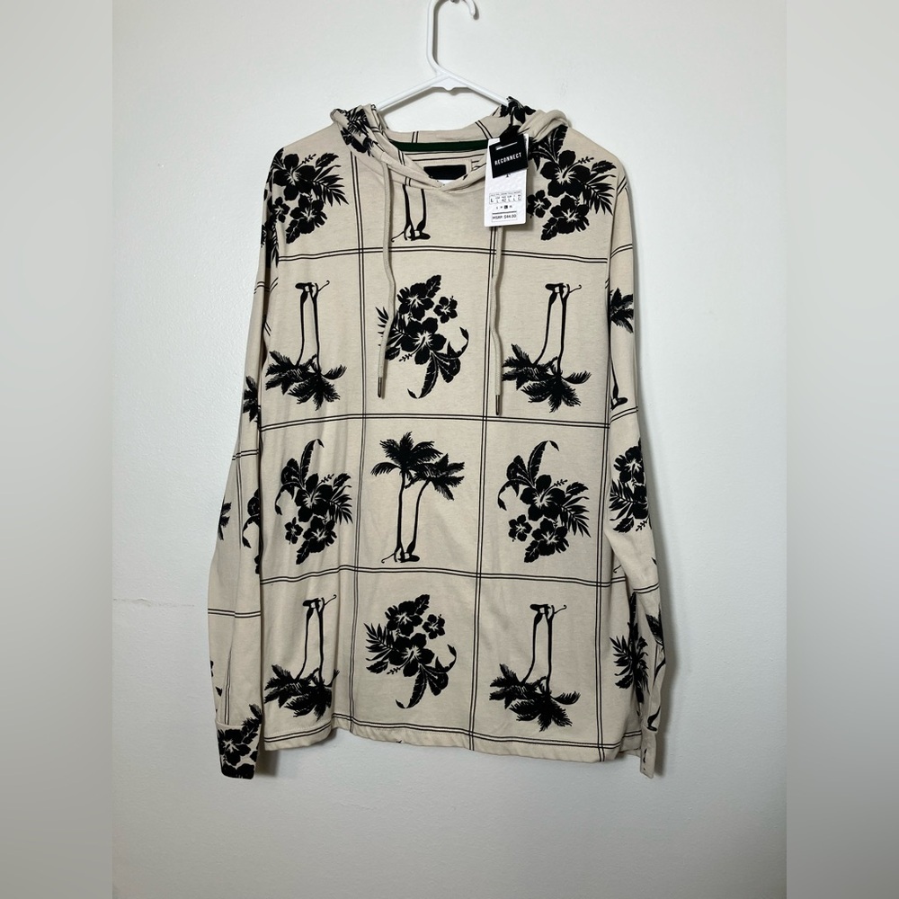 New denim and flower by‎ Ricky Singh Pullover Sweater Sz L Palm Trees Sz Large